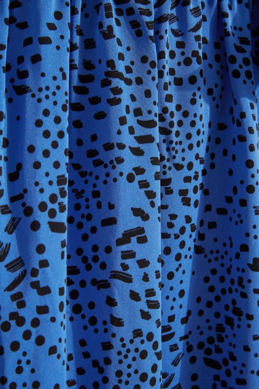 LTS Tall Women's Cobalt Blue Dalmatian Print Midi Wrap Dress | Long Tall Sally 4
