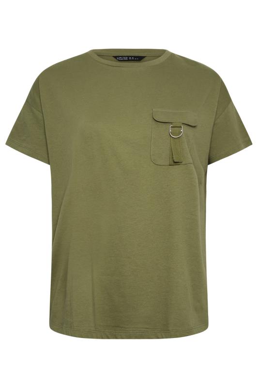 LTS Tall Khaki Green Utility Pocket Cotton T-Shirt | Long Tall Sally 6