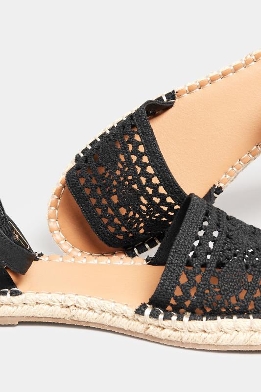 LTS Black Espadrille Sandals In Standard Fit | Long Tall Sally  5