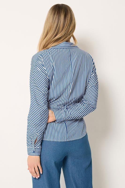 LTS Tall Women's Blue & White Stripe Tie Waist Shirt | Long Tall Sally 4