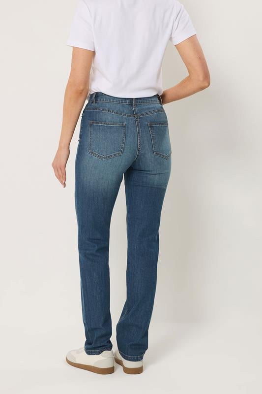 LTS Tall Women's Mid Blue Straight Leg Jeans | Long Tall Sally 2
