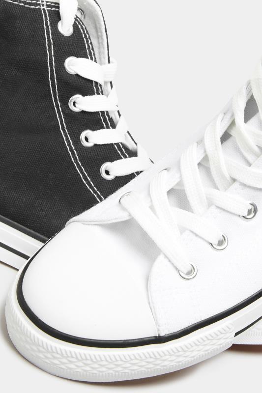 LTS White Canvas High Top Trainers In Standard Fit | Long Tall Sally 6