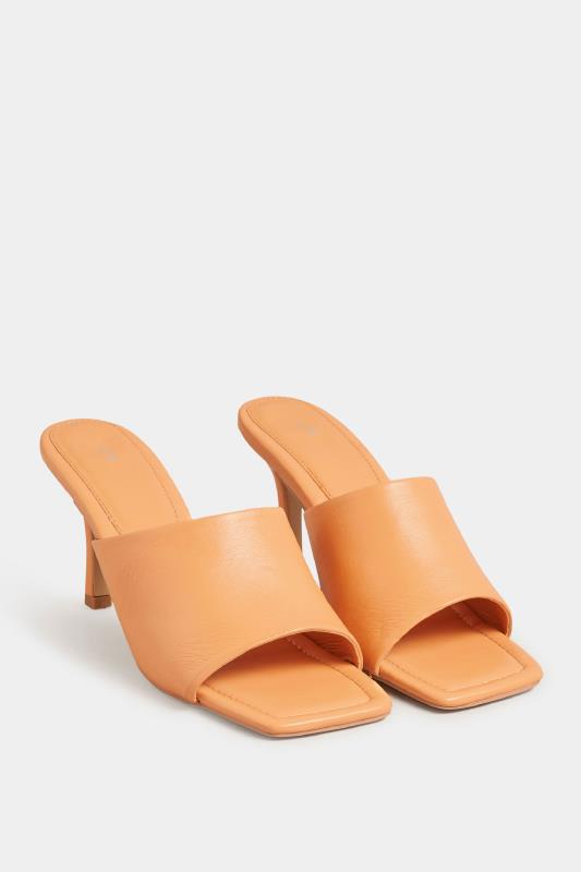 LTS Orange Skinny Heeled Mules in Standard Fit | Long Tall Sally 2