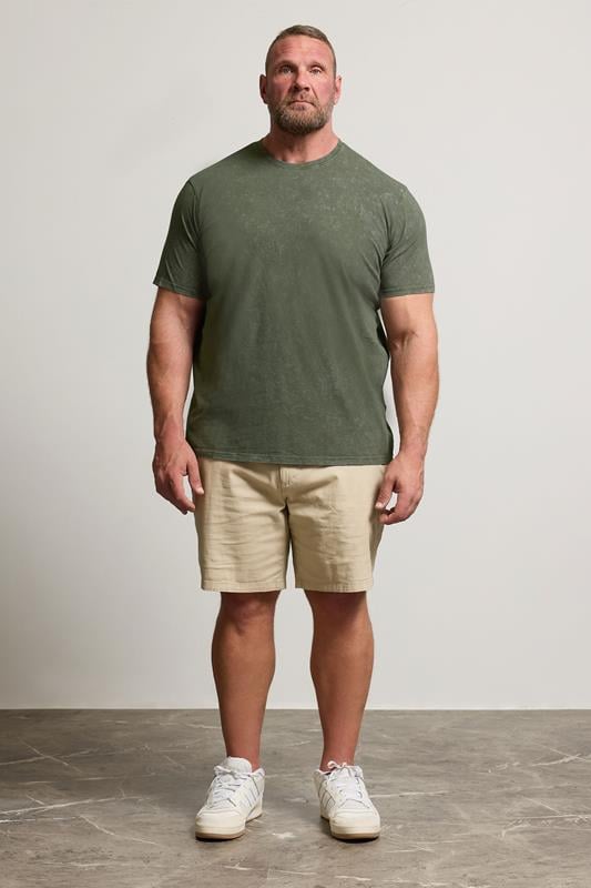 BadRhino Big & Tall 3 PACK Khaki & Navy Acid Wash T-Shirts | BadRhino 3