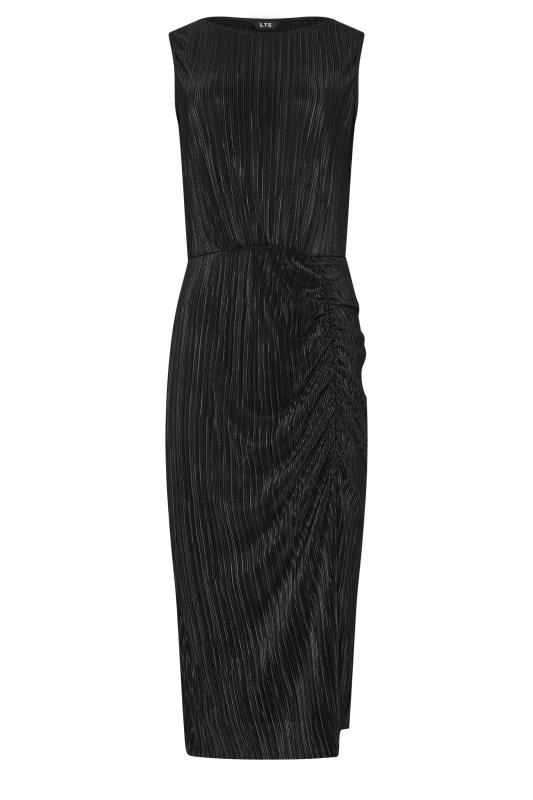 LTS Tall Black Plisse Sleeveless Midi Dress | Long Tall Sally 5