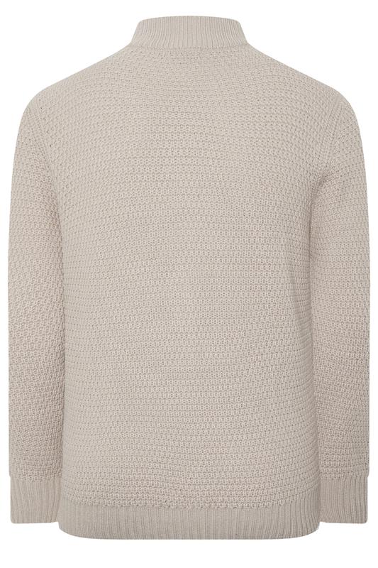BadRhino Big & Tall Natural Brown Wool Zip Through Jumper | BadRhino 6