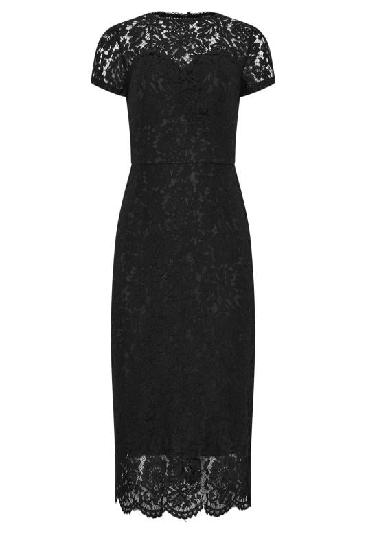 LTS Tall Women's Black Lace Fitted Midi Dress | Long Tall Sally 6