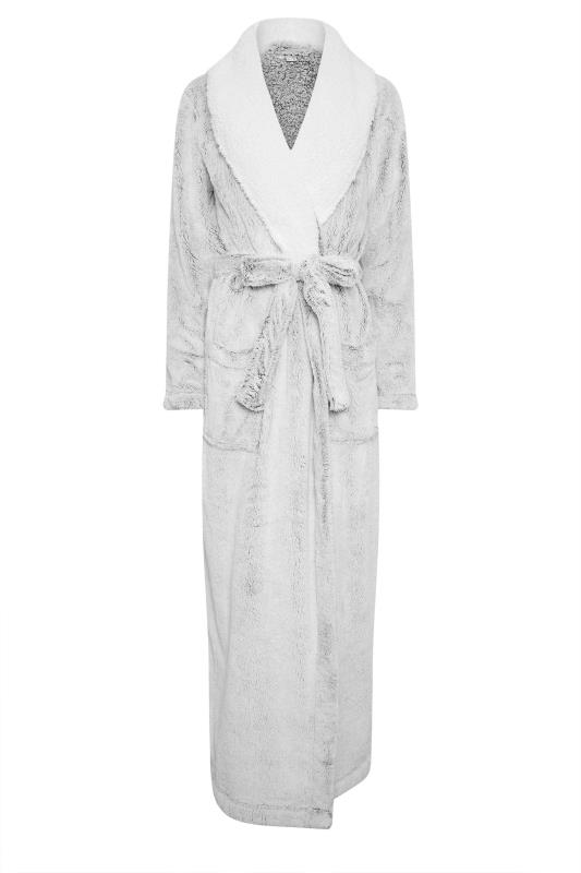 LTS Tall Women's Light Grey Collar Maxi Dressing Gown | Long Tall Sally 6