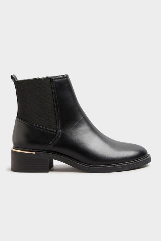 LTS Black Metal Trim Chelsea Boots In Standard Fit | Long Tall Sally 3