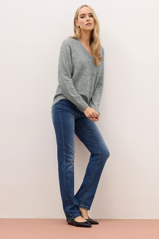 LTS PREMIUM Tall Grey Knit V-Neck Jumper | Long Tall Sally 3