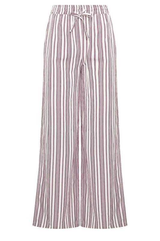 LTS Tall Women's Red & White Stripe Wide Leg Trousers | Long Tall Sally 6