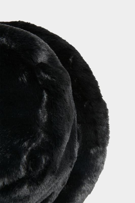 Plus Size Black Faux Fur Bucket Hat | Yours Clothing 4