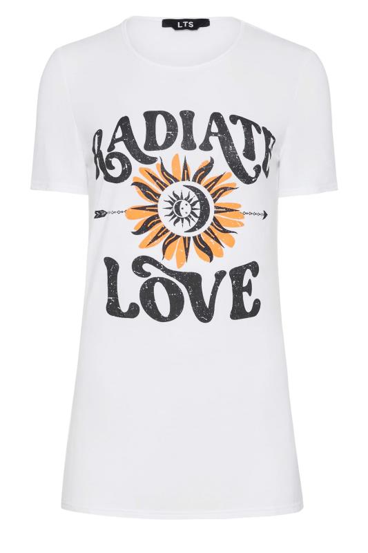 LTS Tall Women's White 'Radiate Love' Slogan T-Shirt | Long Tall Sally 6