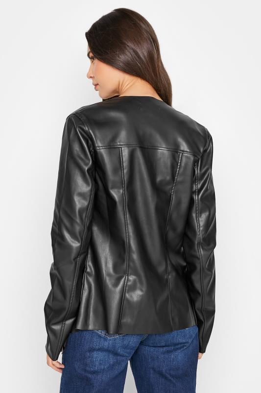 Tall Women's LTS Black Faux Leather Waterfall Jacket | Long Tall Sally  3