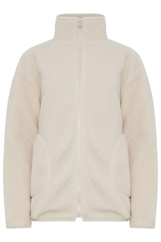 LTS Tall Ivory White Zip Fleece Jacket | Long Tall Sally 6