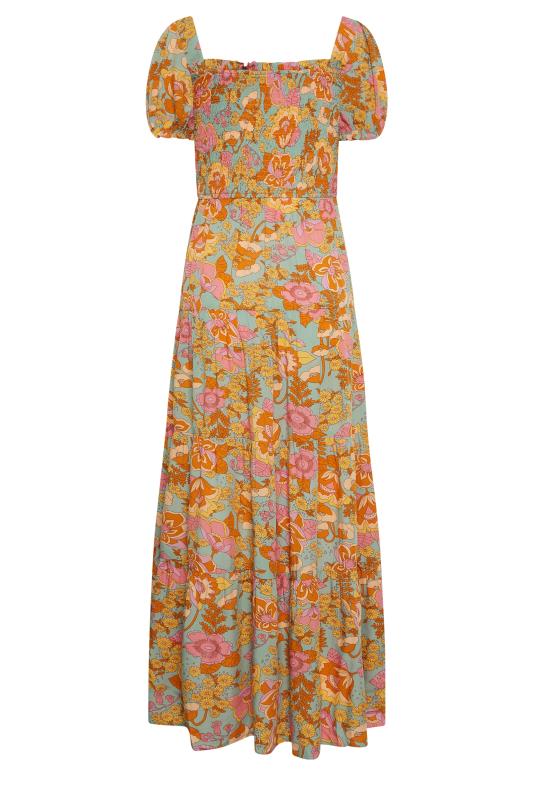 LTS Tall Orange Floral Square Neck Maxi Dress | Long Tall Sally  7