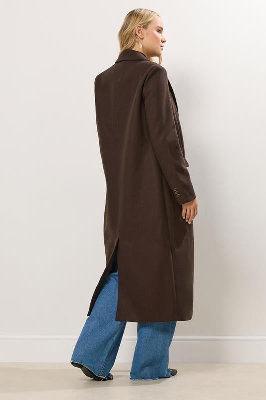 LTS Tall Chocolate Brown Longline Maxi Coat | Long Tall Sally 3