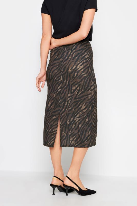 LTS Tall Womens Chocolate Brown Animal Print Midi Skirt | Long Tall Sally 3
