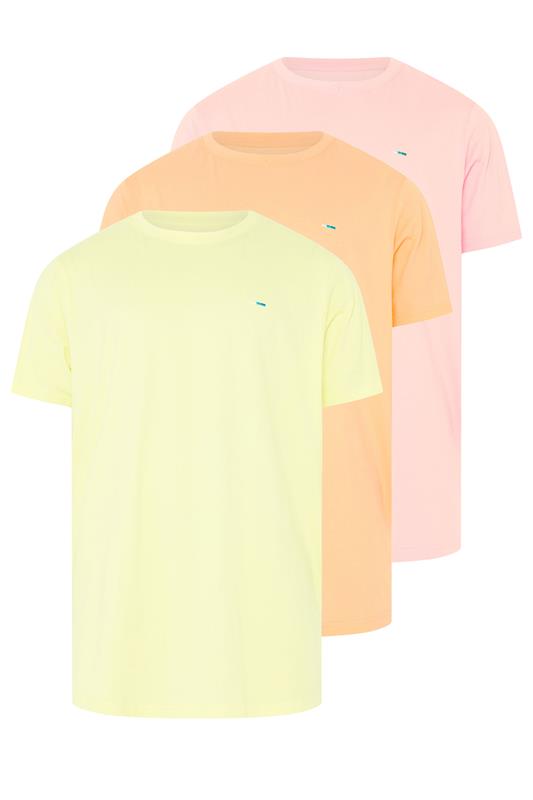 BadRhino Big & Tall 3 Pack Yellow/Pink/Orange Extra Long Core T-Shirts