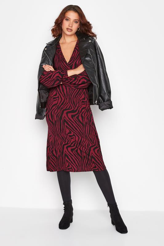 LTS Tall Women's Red & Black Zebra Print Wrap Dress | Long Tall Sally 3