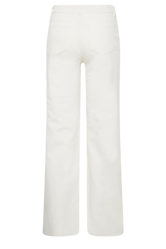 LTS Tall Women's White Stretch Wide Leg Jeans | Long Tall Sally 5
