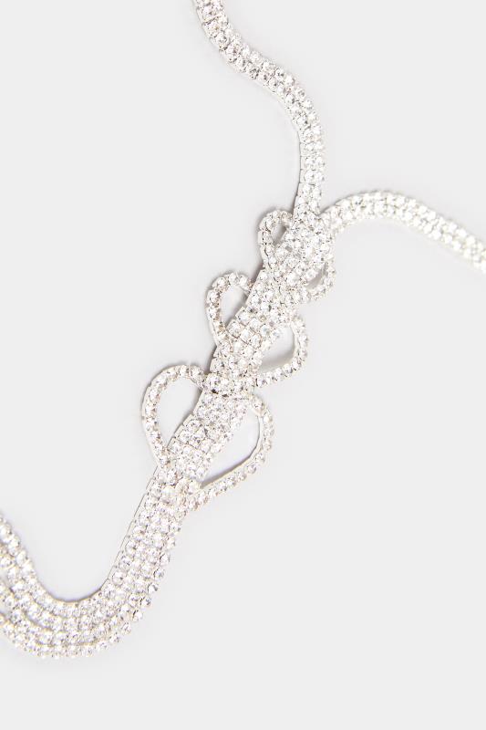 Silver Tone Circle Detail Diamante Necklace | Yours Clothing 3