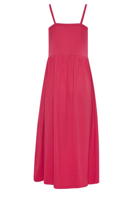 LTS Tall Hot Pink Button Through Midi Cami Dress | Long Tall Sally  7