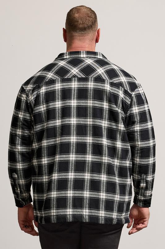 BadRhino Big & Tall Black Checked Borg Shacket | BadRhino 3