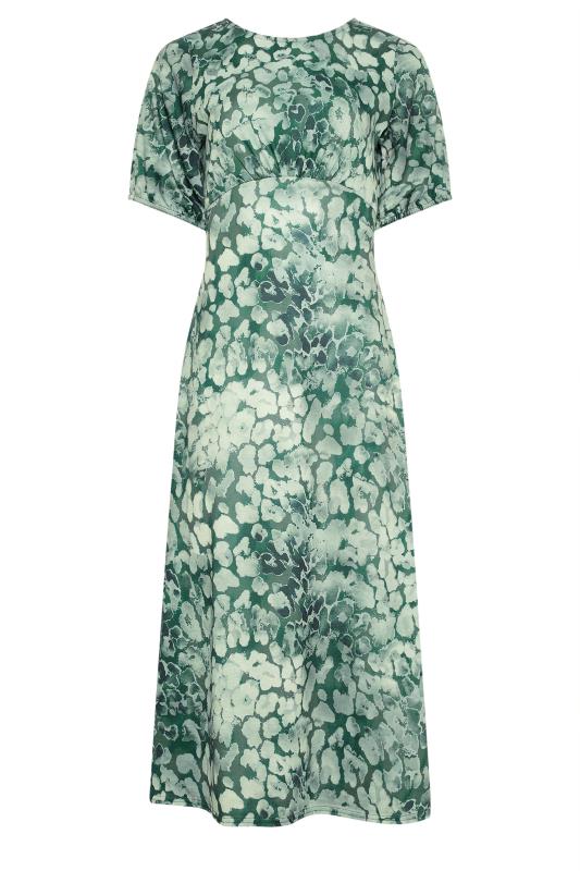 Tall  LTS Tall Sage Green Animal Print Midi Dress