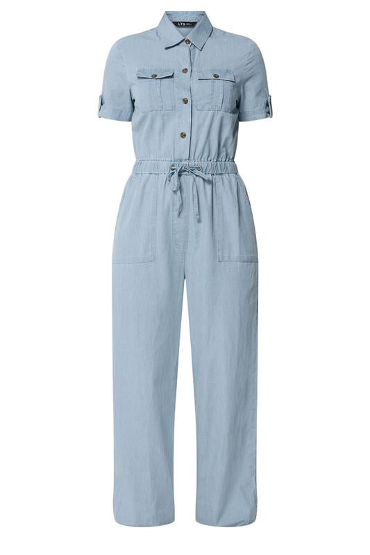 LTS Tall Blue Denim Utility Elasticated Waistband Jumpsuit | Long Tall Sally  6