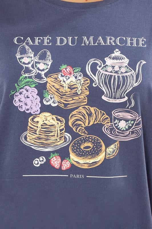 LTS Tall Women's Charcoal Grey Breakfast Graphic Pyjama Set | Long Tall Sally 4