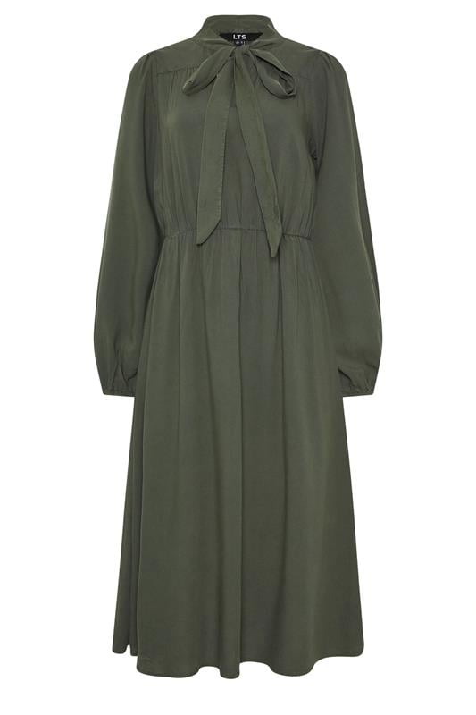 LTS Tall Green Acid Wash Tie Neck Midaxi Dress | Long Tall Sally 5