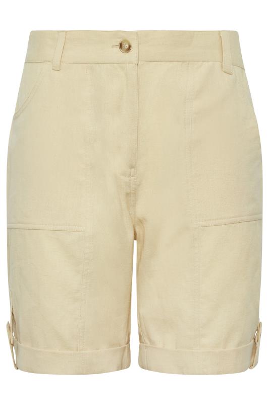 LTS Tall Women's Beige Brown Linen Look Cargo Shorts | Long Tall Sally 5
