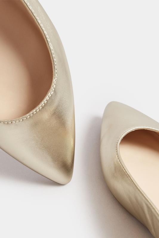LTS Gold Slingback Point Pumps In Standard Fit | Long Tall Sally 5