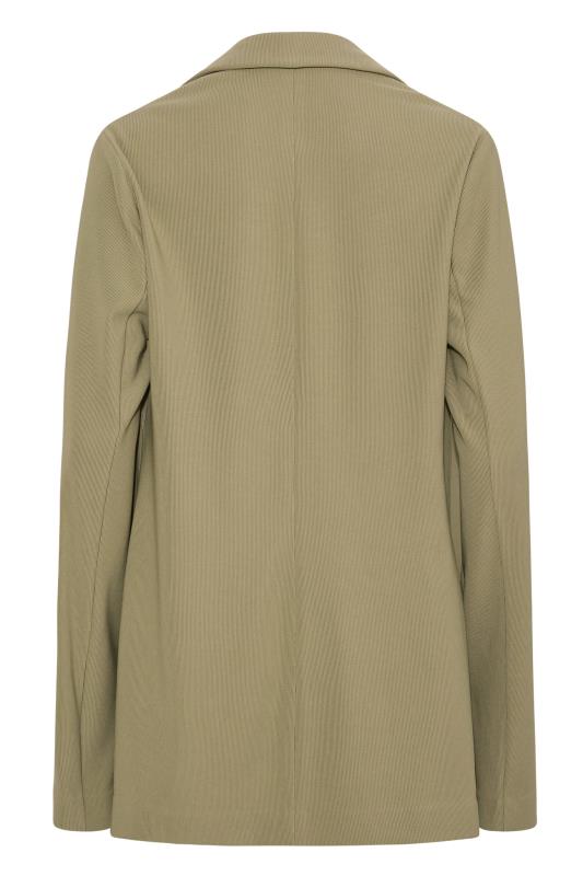 LTS Tall Women's Sage Green Ribbed Blazer Jacket | Long Tall Sally
