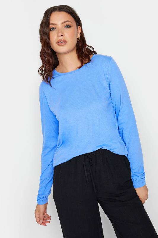 LTS Tall Women's Blue Dipped Hem T-Shirt | Long Tall Sally 1
