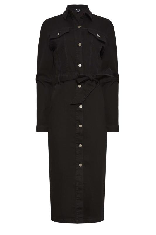 LTS Tall Womens Black Denim Button Through Midi Dress | Yours Clothing  6