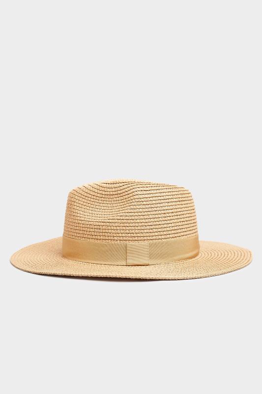 Natural Brown Straw Fedora Hat | Yours Clothing 4