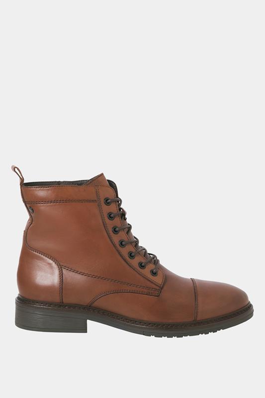 JACK & JONES Big & Tall Brown Leather Wentworth Boots | BadRhino 2