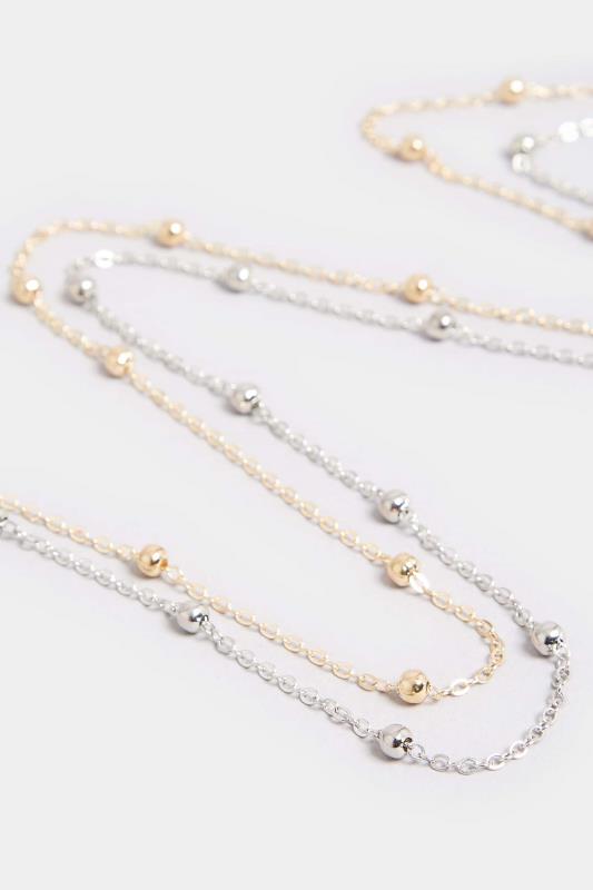 2 PACK Silver & Gold Beaded Sunglasses Chain Set | Yours Clothing 6