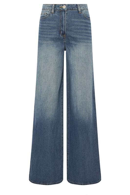 Tall  LTS Tall Blue Mid Wash Palazzo Wide Leg Jeans