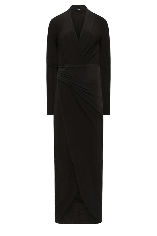 LTS Tall Women's Black Long Sleeve Maxi Wrap Dress | Long Tall Sally 6