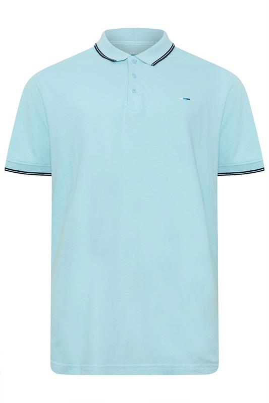 BadRhino Big & Tall Light Blue Tipped Polo Shirts | BadRhino 1