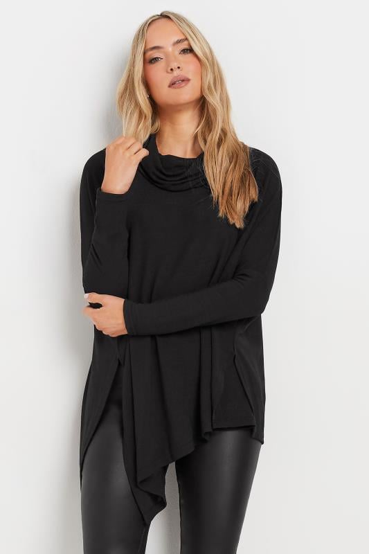 LTS Tall Women's Black Hanky Hem Top | Long Tall Sally 1