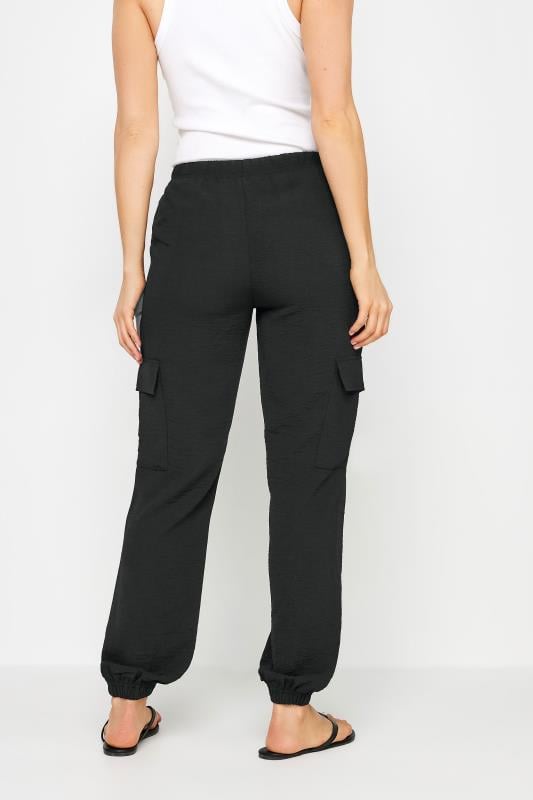 LTS Tall Women's Black Crepe Cuffed Cargo Trousers | Long Tall Sally 3