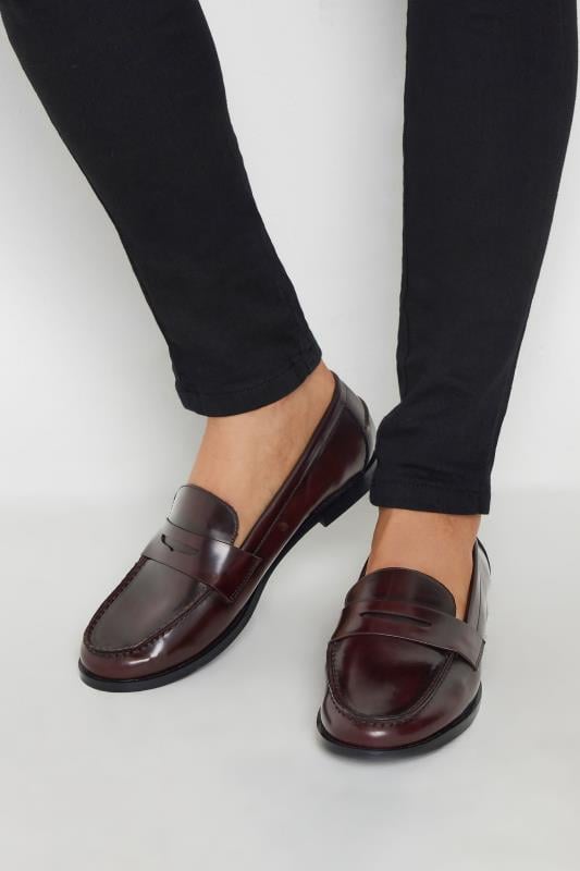 LTS Burgundy Red Patent Loafers In Standard Fit | Long Tall Sally 1