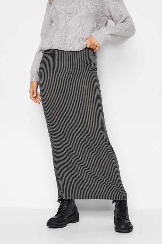 LTS Tall Black Ribbed Maxi Skirt | Long Tall Sally  1