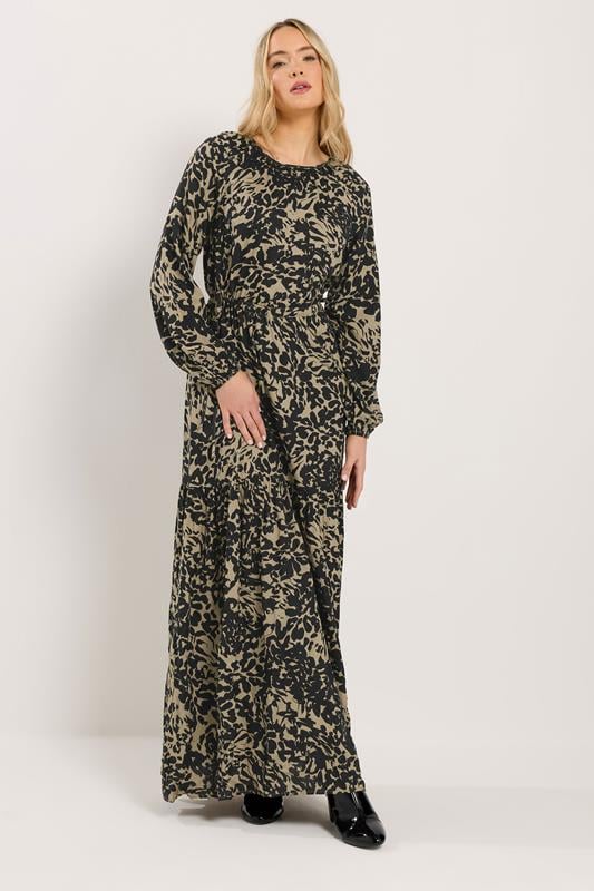 Tall  LTS Tall Black Abstract Tie Waist Maxi Dress