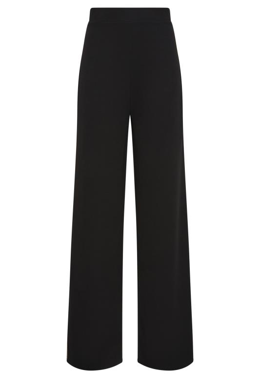 LTS Tall Women's Black & Beige Side Stripe Wide Leg Trousers | Long Tall Sally 6