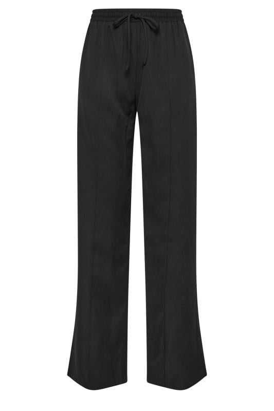 LTS Tall Black Tie Waist Wide Leg Trousers | Long Tall Sally 5